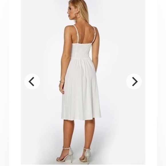 Naïf  Anthropologie white button front midi dress - Picture 3 of 12